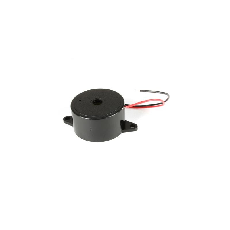 1 pcs : PK-27A35WQ - Buzzers Indicator, Internally Driven Piezo 12 V 10mA 3.5kHz 95dB @ 12V, 30cm Panel Mount, Flange Wire Leads