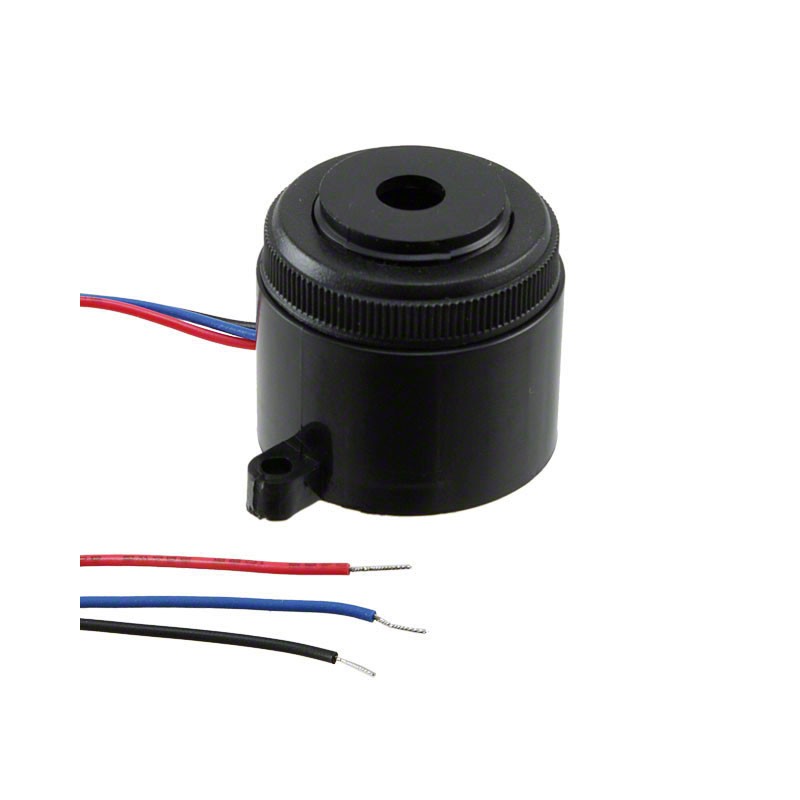 1 pcs : PLD-20A35EWQ - Buzzers Indicator, Internally Driven Piezo 12 V 10mA 3.5kHz 95dB @ 12V, 30cm Panel Mount, Flange Wire Lea