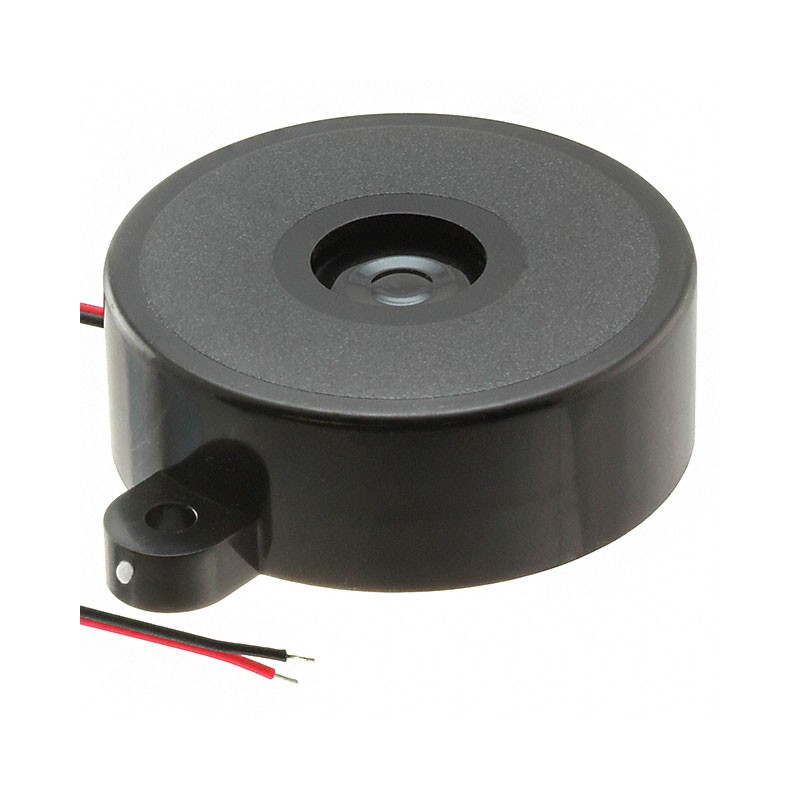 1 pcs : SBS300FL - Buzzers Transducer, Externally Driven Magnetic 2.8 V 325Hz 95dB @ 9V, 10cm Panel Mount, Flange Wire Leads