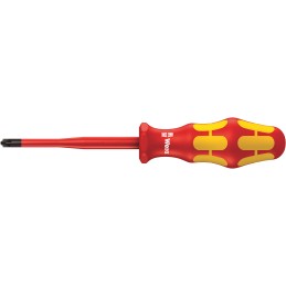 1 pcs - Wera Pozidriv Insulated Screwdriver, PZ1 Tip, 80 mm Blade, VDE/1000V, 178 mm Overall