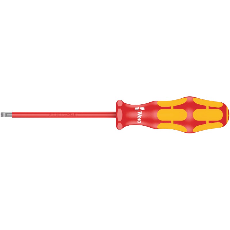 1 pcs - Wera Slotted Insulated Screwdriver, 5.5 mm Tip, 200 mm Blade, VDE/1000V, 298 mm Overall