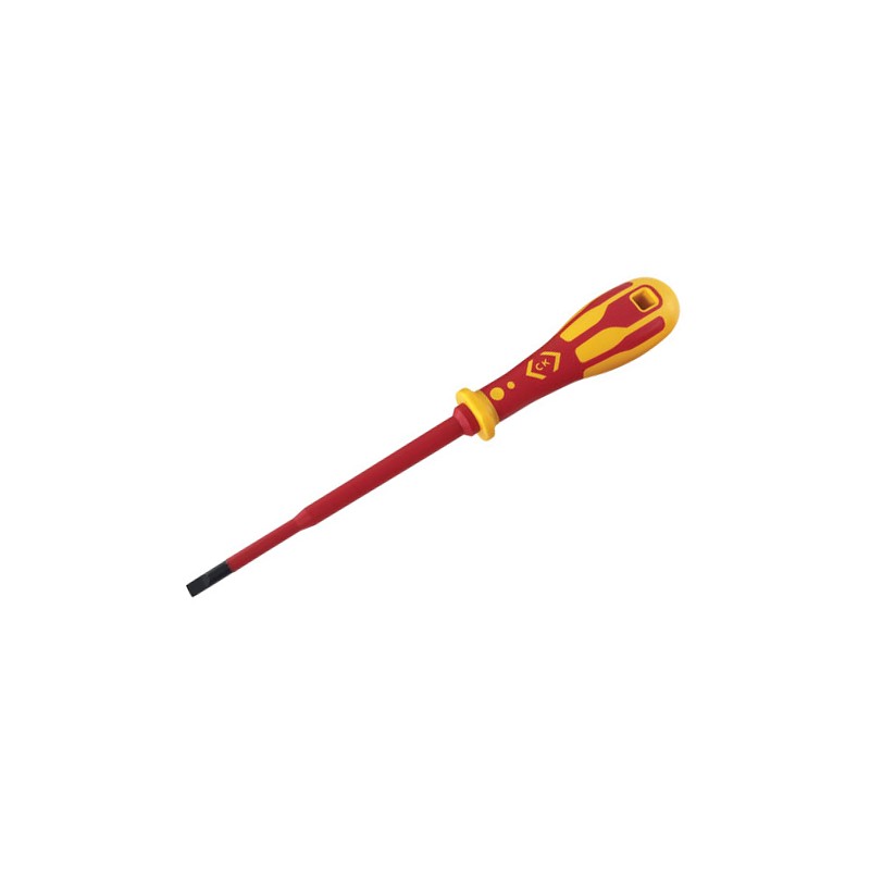 1 pcs - CK Slotted Insulated Screwdriver, 5.5 mm Tip, 125 mm Blade, VDE/1000V, 232 mm Overall