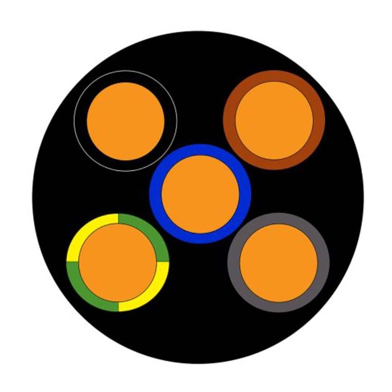 1 Reel of 100 M - RS PRO 3 Core Power Cable, 4 mm², 100m Armoured, Black PVC Sheath, 600/1000 V