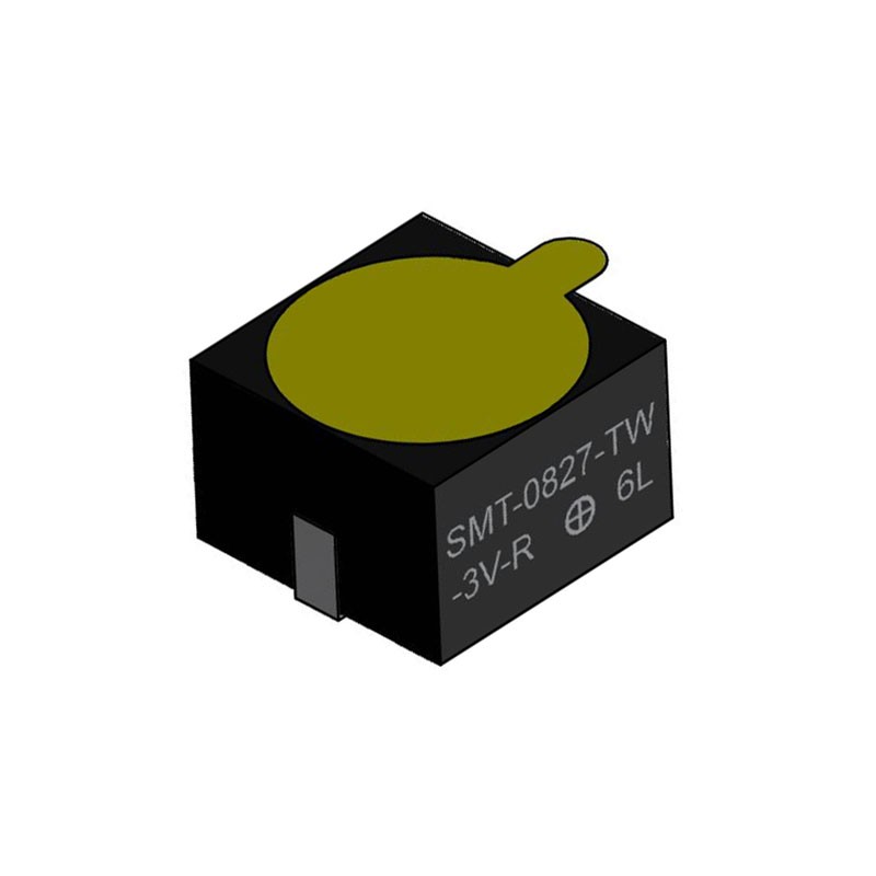 1 pcs : SMT-0827-TW-3V-R - Buzzers Transducer, Externally Driven Electromechanical/Magnetic 70mA 2.73kHz 85dB @ 3.6V, 10cm Surfa