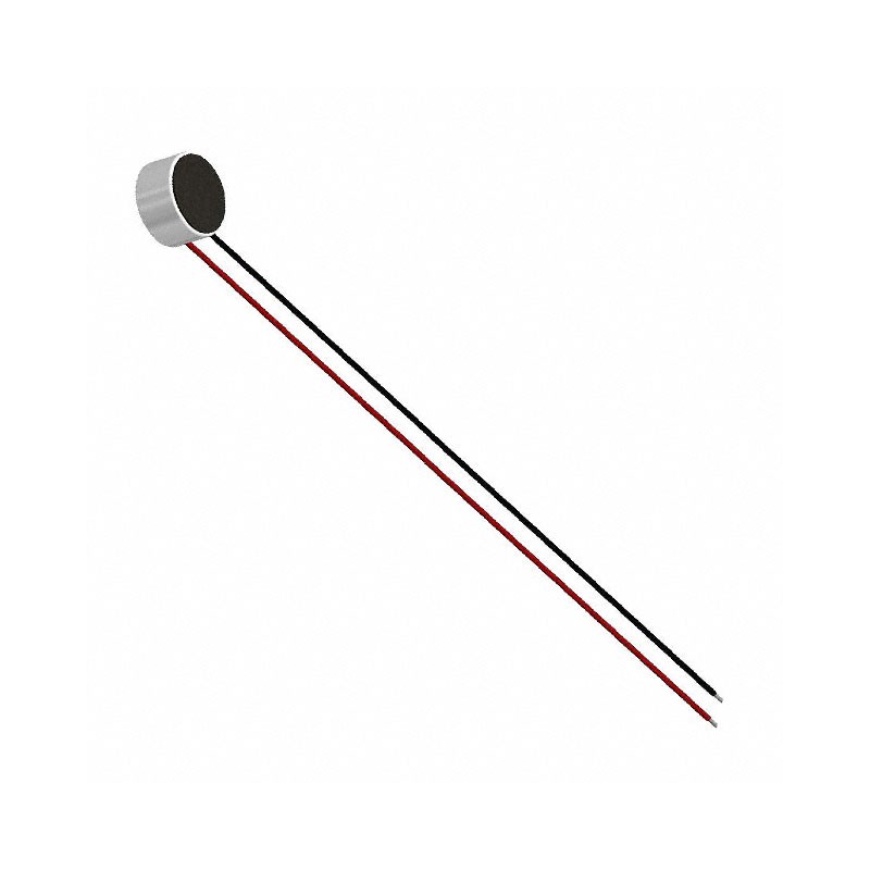 1 pcs : AUM-5047L-3-LW100-R - 100 Hz ~ 10 kHz Analog Microphone Electret Condenser 1.5 V ~ 10 V Unidirectional (-47dB ±4dB) Wire