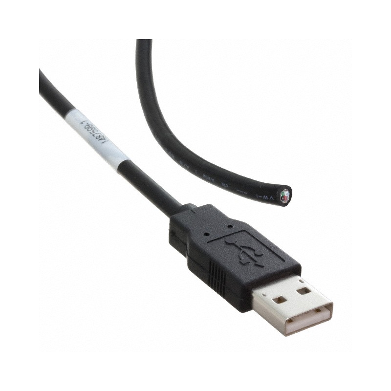 1 pcs : 1487599-1 - CBL USB2.0 A PLUG TO OPEN 2.72'