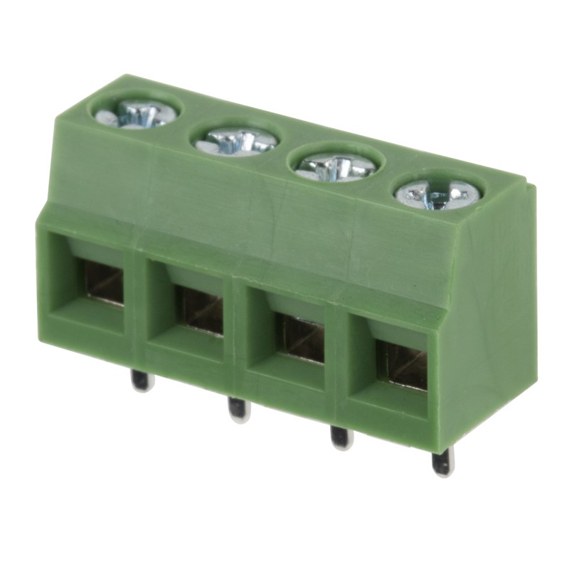 5 pcs - RS PRO PCB Terminal Block, 4-Contact, 5.08mm Pitch, Through Hole Mount, 1-Row, Screw Termination