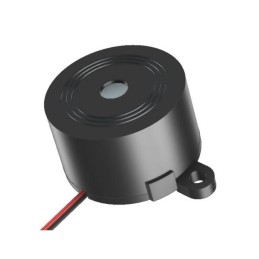 1 pcs : AI-3331-TF-LW100-R - Buzzers Indicator, Internally Driven Piezo 12 V 20mA 3.1kHz 100dB @ 12V, 10cm Panel Mount, Flange W