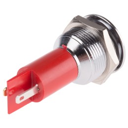 1 pcs - RS PRO Red Panel Mount Indicator, 19mm Mounting Hole Size, Solder Tab Termination, IP67