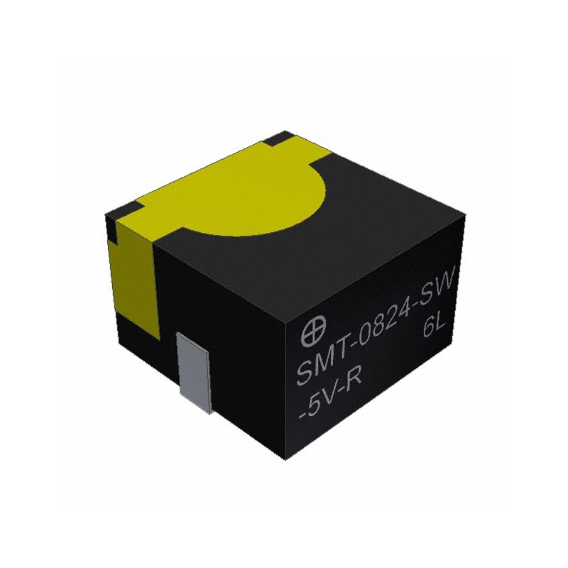 1 pcs : SMT-0824-SW-5V-R - Buzzers Transducer, Externally Driven Electromechanical/Magnetic 5 V 80mA 2.4kHz 80dB @ 5V, 10cm Surf