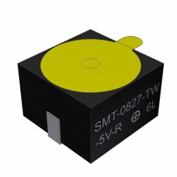 1 pcs : SMT-0827-TW-5V-R - Buzzers Transducer, Externally Driven Electromechanical/Magnetic 5 V 60mA 2.73kHz 85dB @ 5V, 10cm Sur