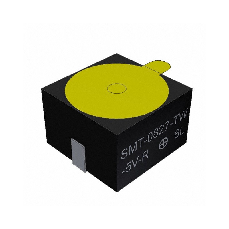 1 pcs : SMT-0827-TW-5V-R - Buzzers Transducer, Externally Driven Electromechanical/Magnetic 5 V 60mA 2.73kHz 85dB @ 5V, 10cm Sur