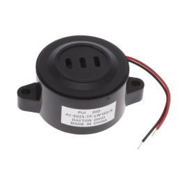 1 pcs : AI-5025-TF-LW100-R - Buzzers Indicator, Internally Driven Piezo 15 V 75mA 2.5kHz 117dB @ 15V, 10cm Panel Mount, Flange W