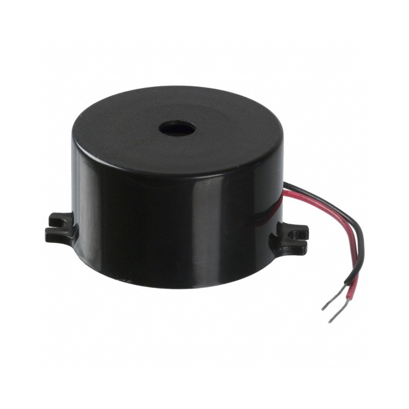 1 pcs : X-4033-TF-LW80-R - Buzzers Indicator, Internally Driven Piezo 6 V 9mA 3.3kHz 106dB @ 6V, 10cm Panel Mount, Flange Wire L