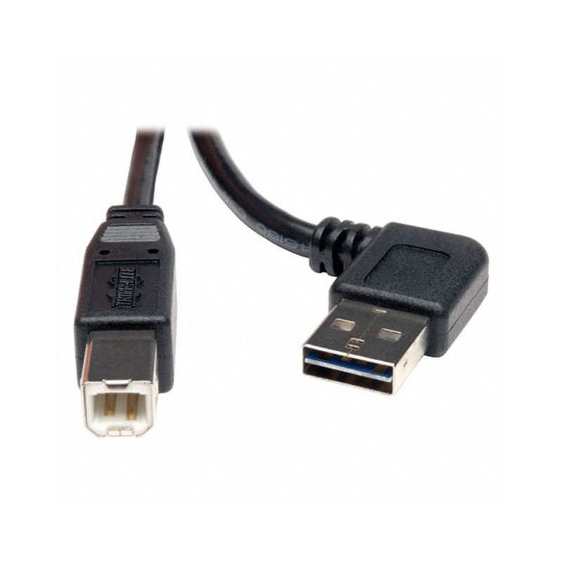 1 pcs : UR022-003-RA - CBL USB2.0 A PLUG R/A-B PLUG 3'