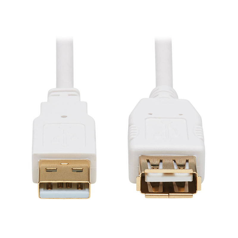 1 pcs : U024AB-003-WH - CBL USB2.0 A RCPT TO A PLUG 3'