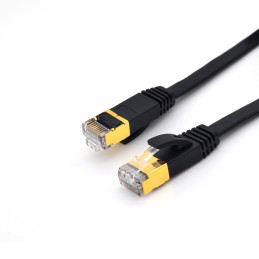 1 pcs : CAT7FL-1BK - FLAT CAT7 SSTP Patch Cable 1' BL