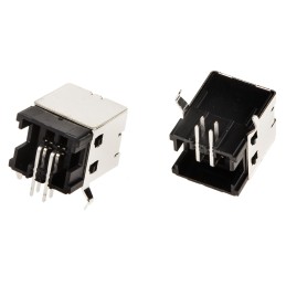 5 pcs - TE Connectivity Right Angle, Through Hole, Socket Type B 2.0 USB Connector