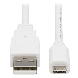 1 pcs : U050AB-006-WH - CBL USB2.0 A PLUG-MCR B PLUG 6'