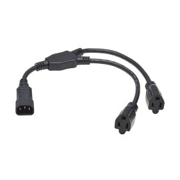 1 pcs : P002-18N-2R - POWER CORD Y SPLITTER, C14 TO 2X