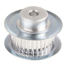 1 pcs - RS PRO Timing Belt Pulley, Aluminium, Zinc Plated Steel 6.4mm Belt Width x 2mm Pitch, 30 Tooth