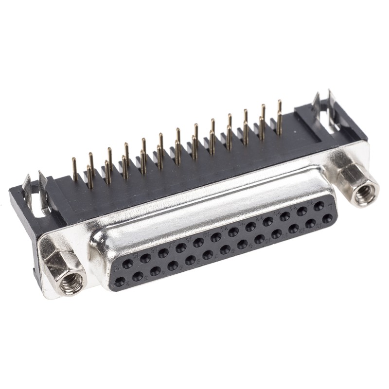 5 pcs - ASSMANN WSW A-DF 25 Way Right Angle Through Hole D-sub Connector Socket, 2.77mm Pitch, with 4-40 UNC Screwlocks