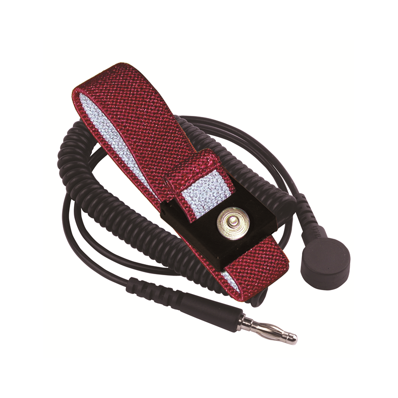 1 pcs : Transforming Technologies WB569020 - Wrist Strap with Cord 12' (3.66m) One Size 1 mOhms Red