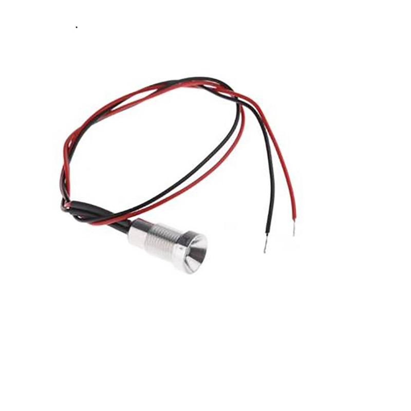 1 pcs - Oxley Green Panel Mount Indicator, 8mm Mounting Hole Size, Lead Wires Termination, IP67