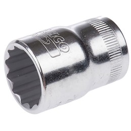 1 pcs - Bahco 1/2 in Drive 16mm Standard Socket, 12 point, 38 mm Overall Length