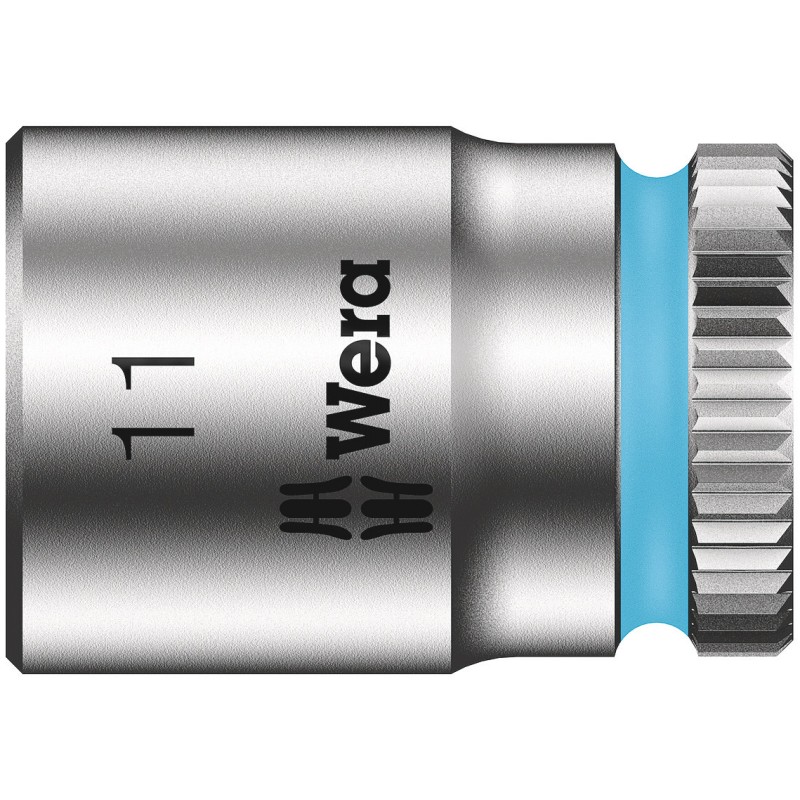 1 pcs - Wera 1/4 in Drive 11mm Standard Socket, 6 point, 23 mm Overall Length