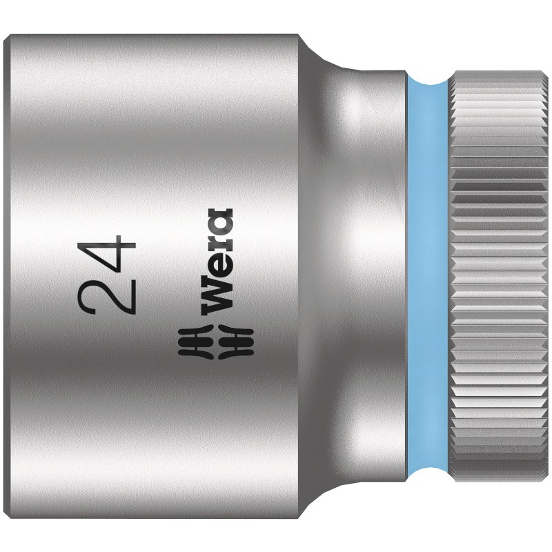 1 pcs - Wera 1/2 in Drive 24mm Standard Socket, 6 point, 37 mm Overall Length