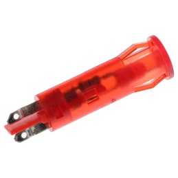 1 pcs - Signal Construct Red Panel Mount Indicator, 24 - 28V, 6mm Mounting Hole Size, Solder Tab Termination