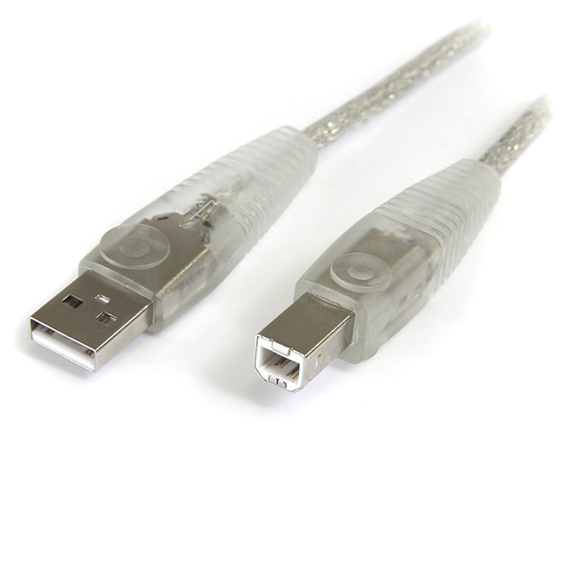 1 pcs : USB2HAB15T - 15FT TRANSPARENT USB CABLE A/B