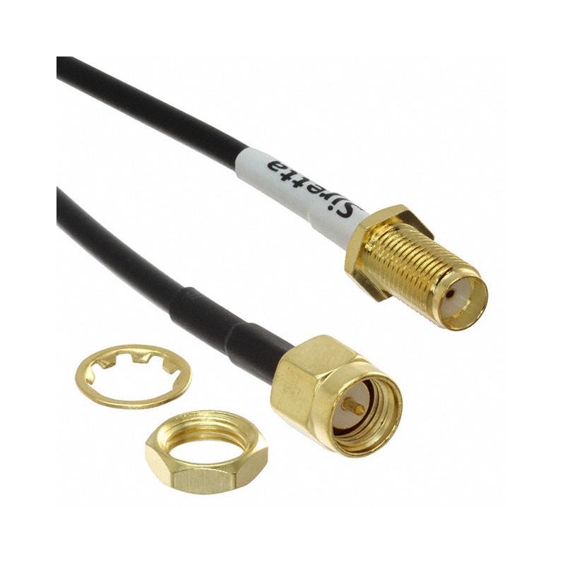 1 pcs : ASMA010X174S11 - CBL ASSY SMA JACK TO PLUG 3.937'