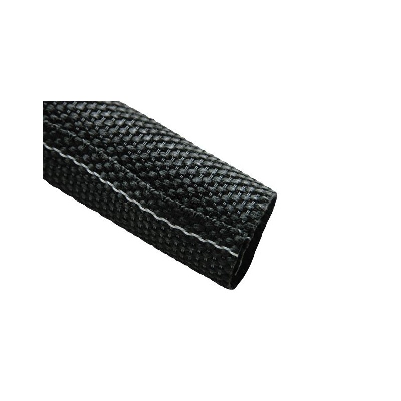 1 Reel of 25 M - Tenneco Expandable Braided Polyester Black Protective Sleeving, 25mm Diameter, 25m Length, 2000FR Series