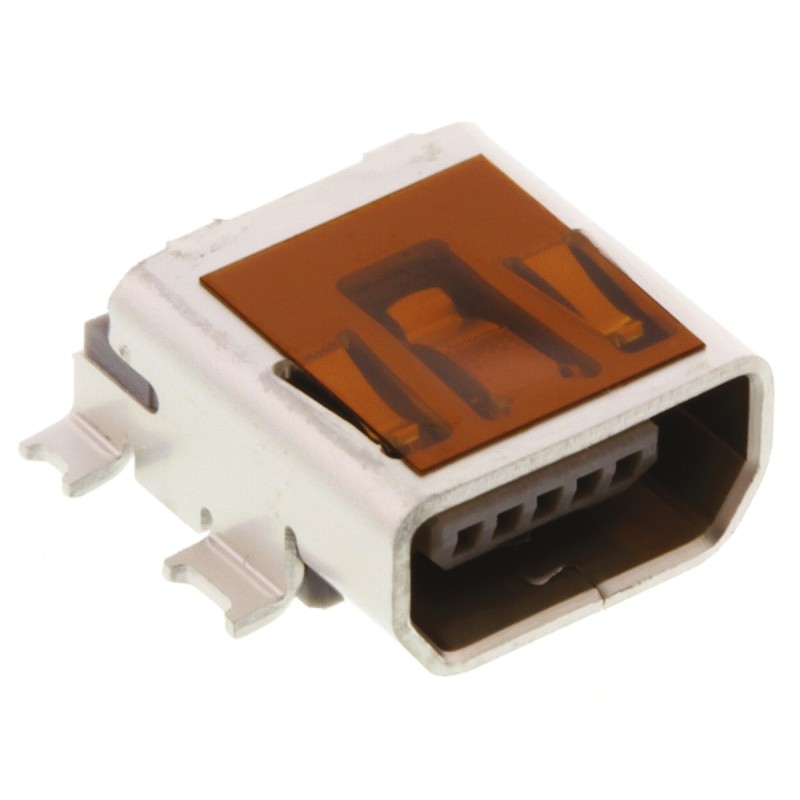 5 pcs - Molex Right Angle, SMT, Socket Type Mini AB Type 2.0 USB Connector