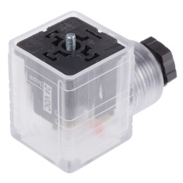 5 pcs - RS PRO 2P+E DIN 43650 A, Female Solenoid Connector with Indicator Light, 24 V dc Voltage