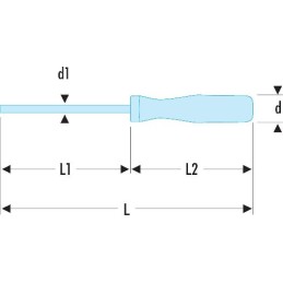 1 pcs - Facom Phillips Screwdriver, PH1 Tip, 75 mm Blade, 165 mm Overall
