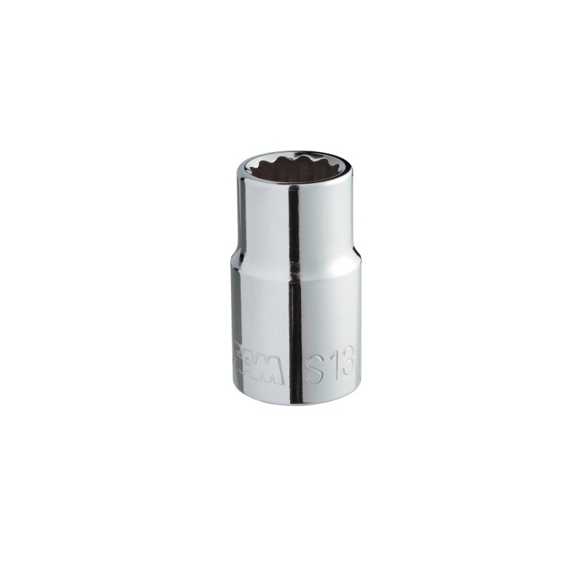 1 pcs - SAM 1/2 in Drive 28mm Standard Socket, 12 point, 45 mm Overall Length