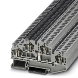 5 pcs - Phoenix Contact STTB 4-PV Series Grey DIN Rail Terminal Block, Double-Level, Spring Clamp Termination