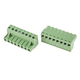 5 pcs - RS PRO 5mm Pitch 8 Way Right Angle Pluggable Terminal Block, Plug, Through Hole, Screw Termination