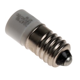 1 pcs - RS PRO White LED Indicator Lamp, 24V ac/dc, E10 Base, 10mm Diameter, 2070mcd