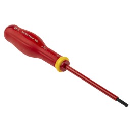 1 pcs - Facom Slotted Insulated Screwdriver, 4 x 0.8 mm Tip, 100 mm Blade, VDE/1000V, 210 mm Overall
