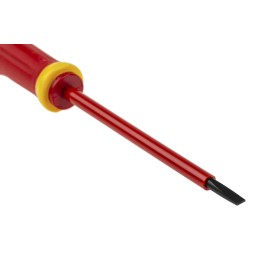1 pcs - Facom Slotted Insulated Screwdriver, 4 x 0.8 mm Tip, 100 mm Blade, VDE/1000V, 210 mm Overall