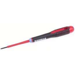 1 pcs - Bahco Pozidriv Screwdriver, PZ0 Tip, 75 mm Blade, VDE/1000V, 197 mm Overall