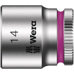 1 pcs - Wera 1/4 in Drive 14mm Standard Socket, 6 point, 23 mm Overall Length
