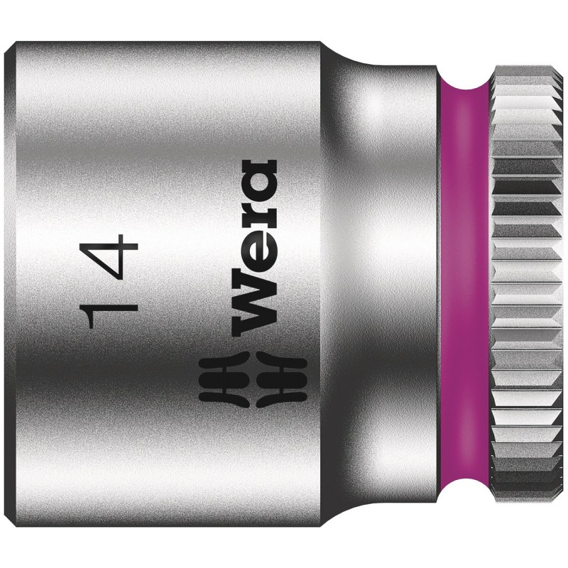 1 pcs - Wera 1/4 in Drive 14mm Standard Socket, 6 point, 23 mm Overall Length