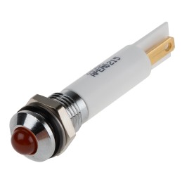 1 pcs - RS PRO Orange Panel Mount Indicator, 21.6 - 26.4V dc, 8mm Mounting Hole Size, IP67