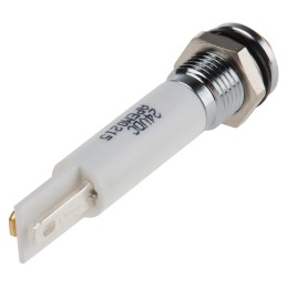 1 pcs - RS PRO Orange Panel Mount Indicator, 21.6 - 26.4V dc, 8mm Mounting Hole Size, IP67