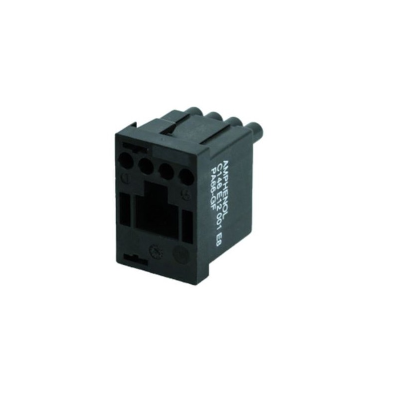 5 pcs - Amphenol Industrial Heavy Duty Power Connector Module, 13A, Male, C146 Series, 4 Contacts